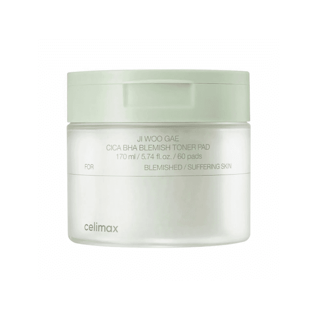 Ji Woo Gae Cica Bha Blemish Toner Pad 60Pads (170ml / 5.74fl.oz / 60pads)