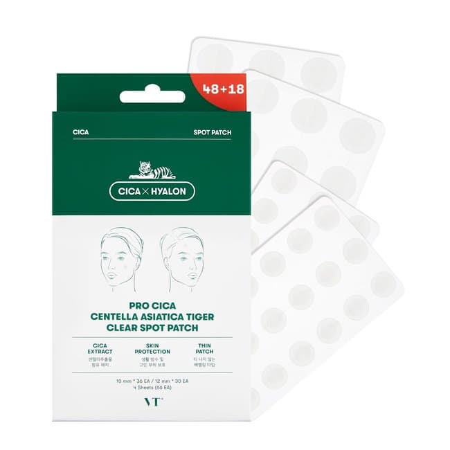 VT PRO CICA CENTELLA ASIATICA TIGER CLEAR SPOT PATCH 4pcs/15ea*2+18ea*2(66EA) (4pcs/15ea*2+18ea*2(66EA))