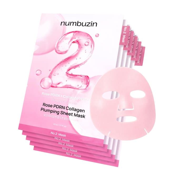 No.2 Rose PDRN Collagen Plumping Sheet Mask (5ea) (1 box (5ea))