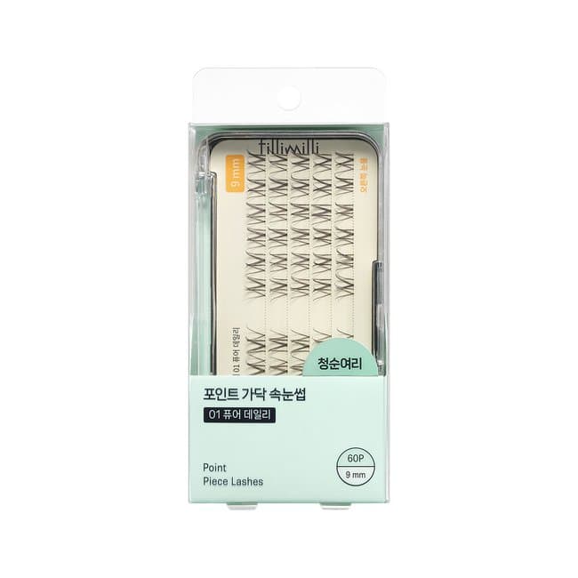 Point Cluster Lashes 01 Pure Daily (9mm) (60 pcs) (Renewal 2507) (-)